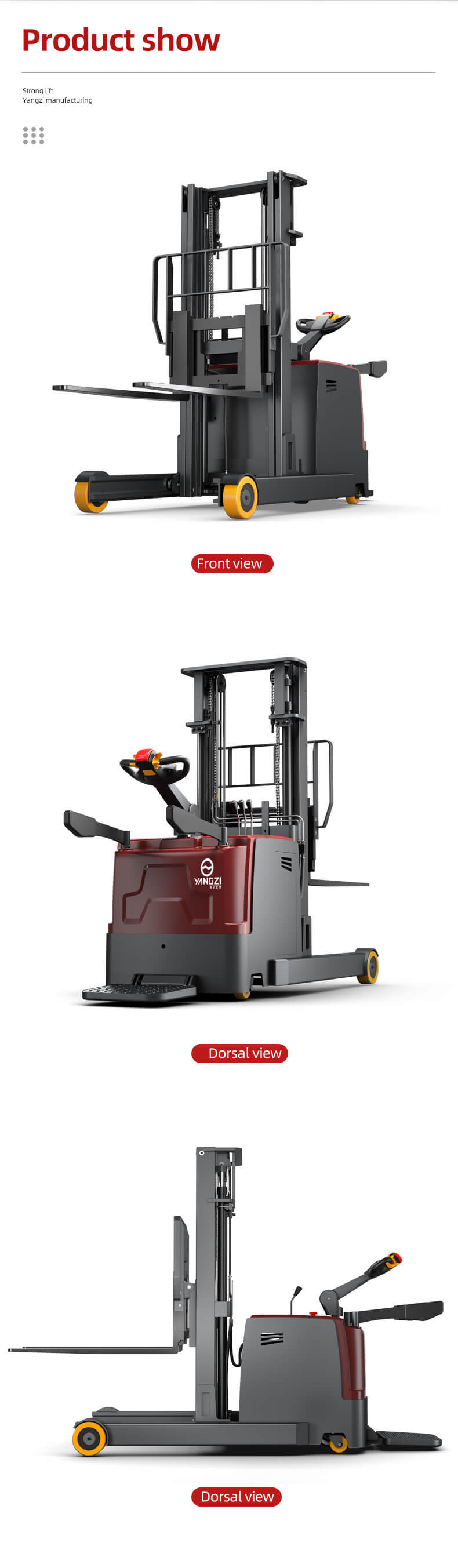 Electric Reach Truck Stacker Forklift