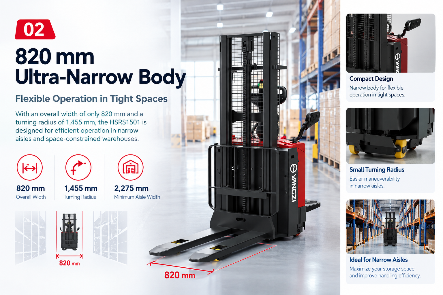 Yangzi HSRS1501 Stand-on Electric Stacker(图2) 超窄车身.png