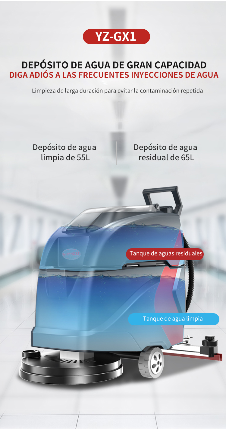Yangzi GX1 fregadora pequeña de suelo eléctrica con conductor a pie(图17)
